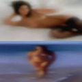 Naked and horny woman men beach